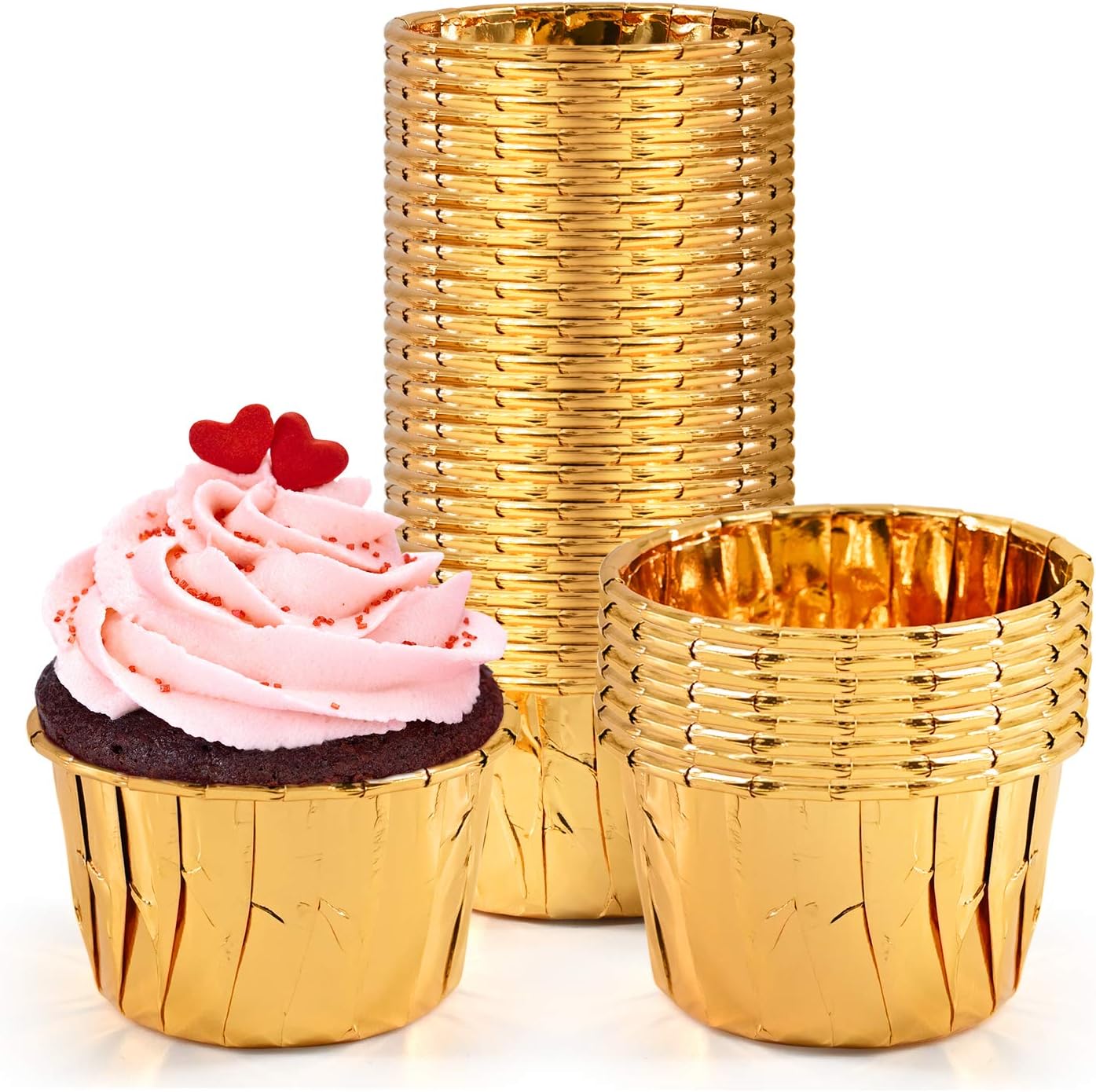 Disposable Aluminum Ice Cream Cupcake Baking Cups 50 Pcs