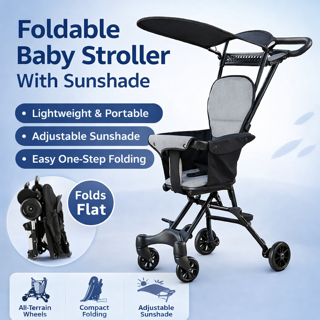 Foldable Baby Stroller With Sunshade