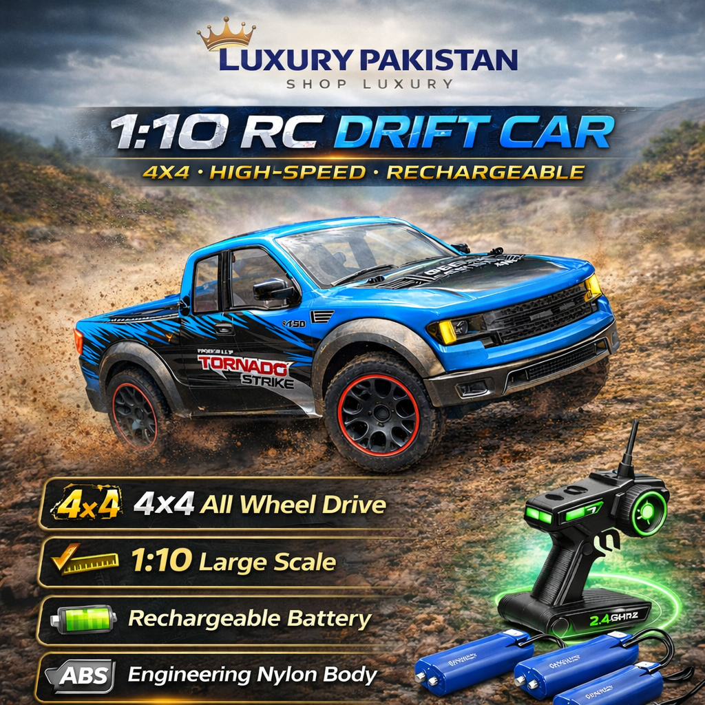 Big Size Premium High-Speed 4×4 RC Drift Car – 1:10 Scale, Rechargeable