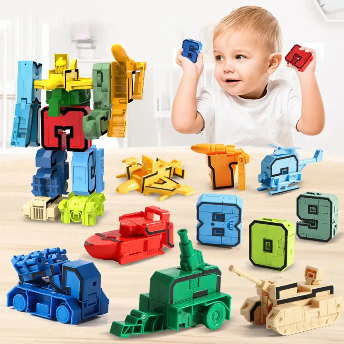 Kids Number Digit Transformer Robot Toy - 0 to 9