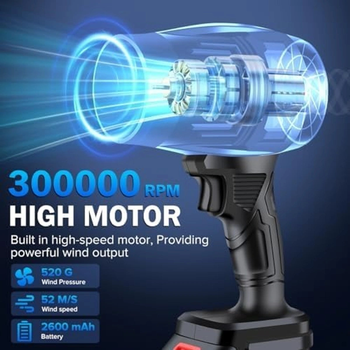 Rechargeable High Turbo Jet Blower With 24v Battery