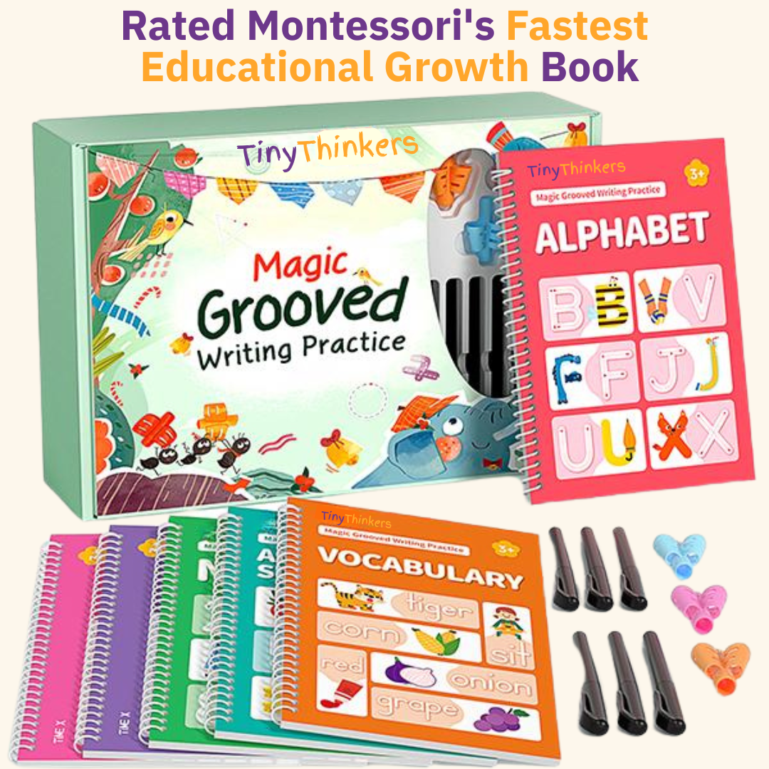 Reusable Magic Grooved Writing Practice Books for Kids - 6 Books Set