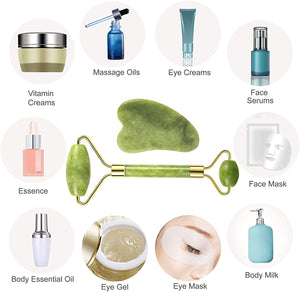 Natural Jade Roller With Gua Sha