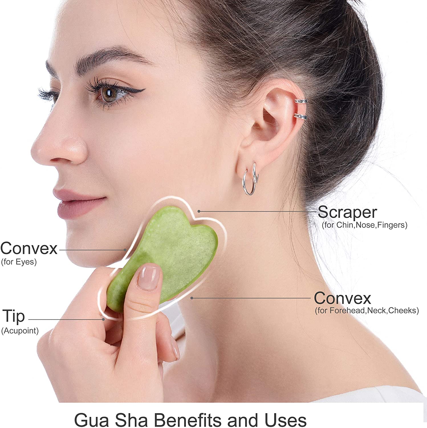 Natural Jade Roller With Gua Sha
