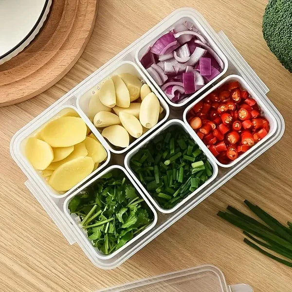 6 Grids Food Storage Container with Lid
