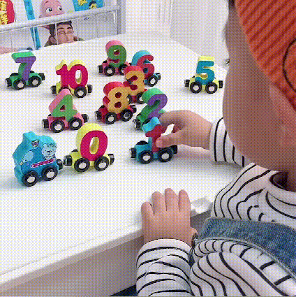 Wooden Colorful Magnetic Digital Number Train Toy For Kids
