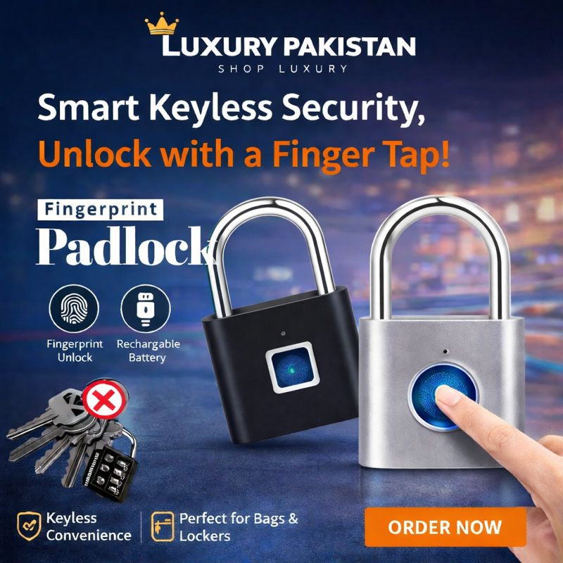 Rechargeable Keyless Fingerprint Padlock – Smart Biometric Lock ...
