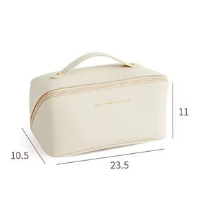 Large Capacity Leather Travel Cosmetic Bag