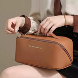 Large Capacity Leather Travel Cosmetic Bag