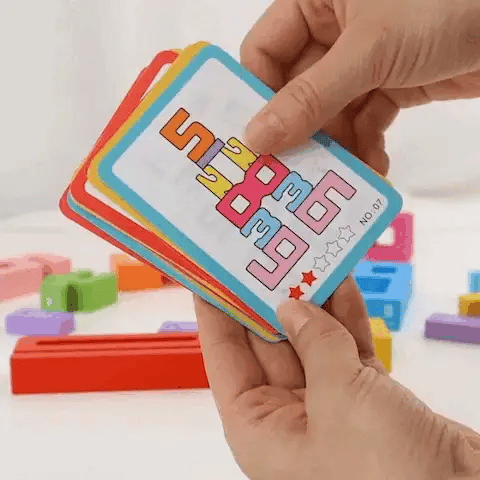 Wooden Number Stacking Blocks For Early Math Learning