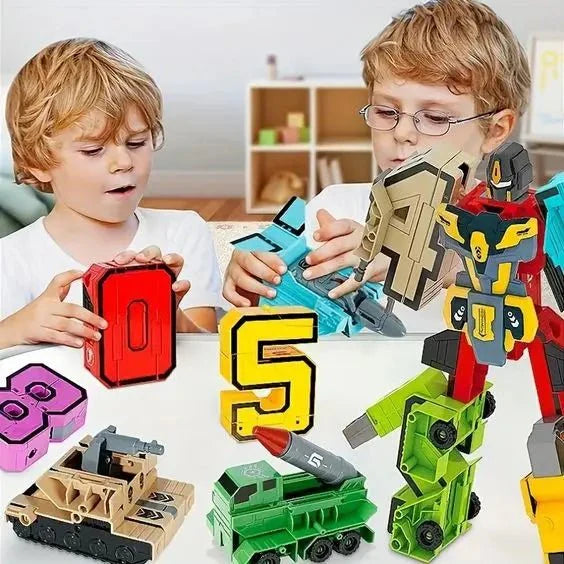 Kids Number Digit Transformer Robot Toy - 0 to 9