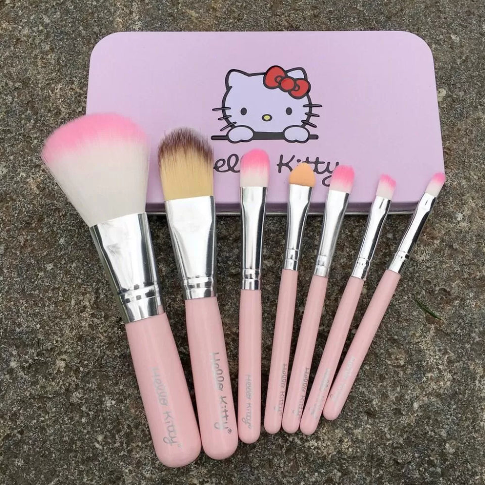 7 Pcs Cute Kitty Makeup Brushes Set
