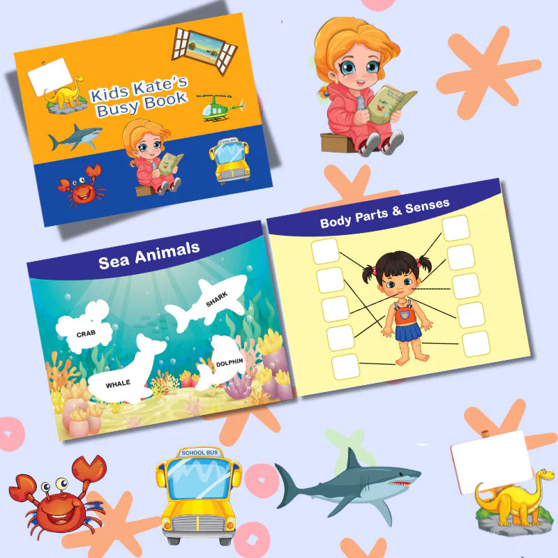 Educational Kids Busy Book – Brain Boosting Activity  Pre Schooling Book