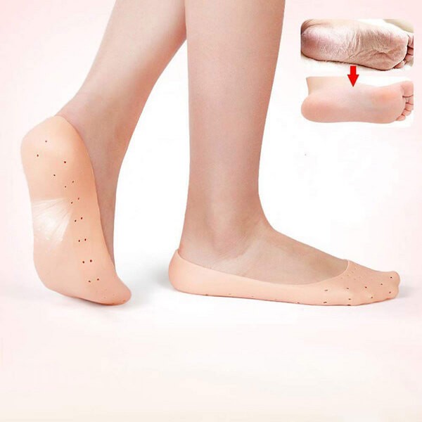 Silicone Heels Protector Anti Crack Foot Socks (Pair)