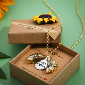 You Are My Sunshine Unique Sunflower Necklace