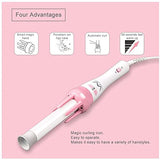 Hair Curler, Curling Iron Wand 5 Minutes Automatic Hair Crimper, 360°Two-Way Rotating Ceramic Hair Waver,