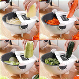 9 in 1 Multi-Functional Kitchen Wet Basket Vegetable Cutter With Drain Basket