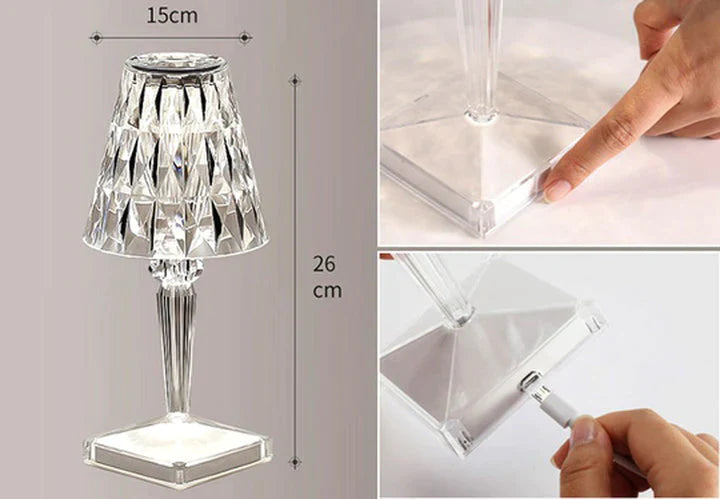 Rechargeable LED Crystal Lamp