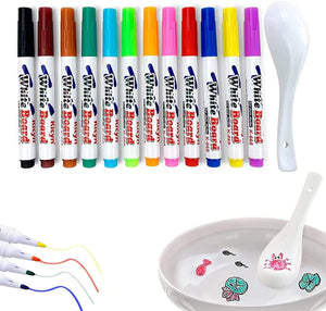 Magical Floating Painting In Water With Spoon (8 Pcs Marker)