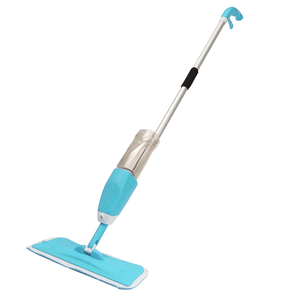 Spray Mop Microfiber Flat Mops Floor Kitchen Bathroom Cleaner Silver Metal Body
